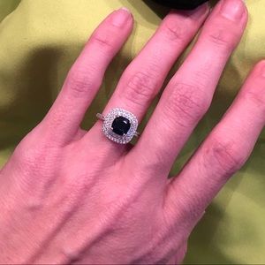 Simulated Sapphire Fashion Ring 925